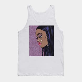 Sad Black Comic Girl Tank Top